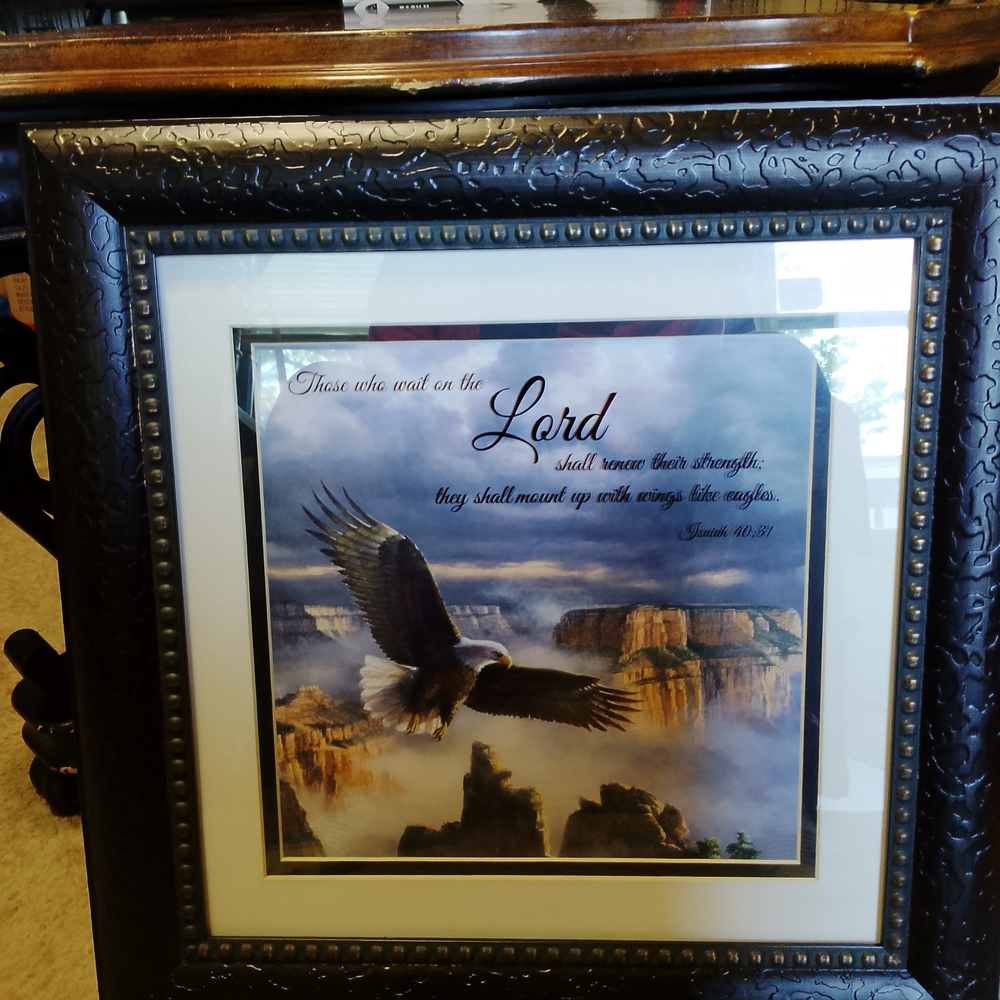 Inspirational Eagle Wall Art with Black Frame